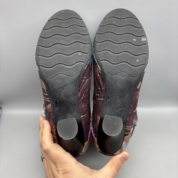 Colorful Ankle Boots with Floral Accent - Picture 8 of 11